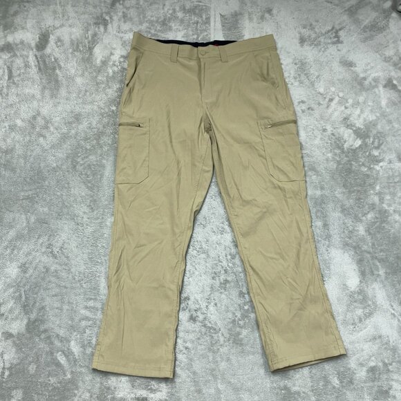 Wrangler Mens Cargo Pants 38x30 Tan Nylon Stretch Utility a1353 - Picture 1 of 5